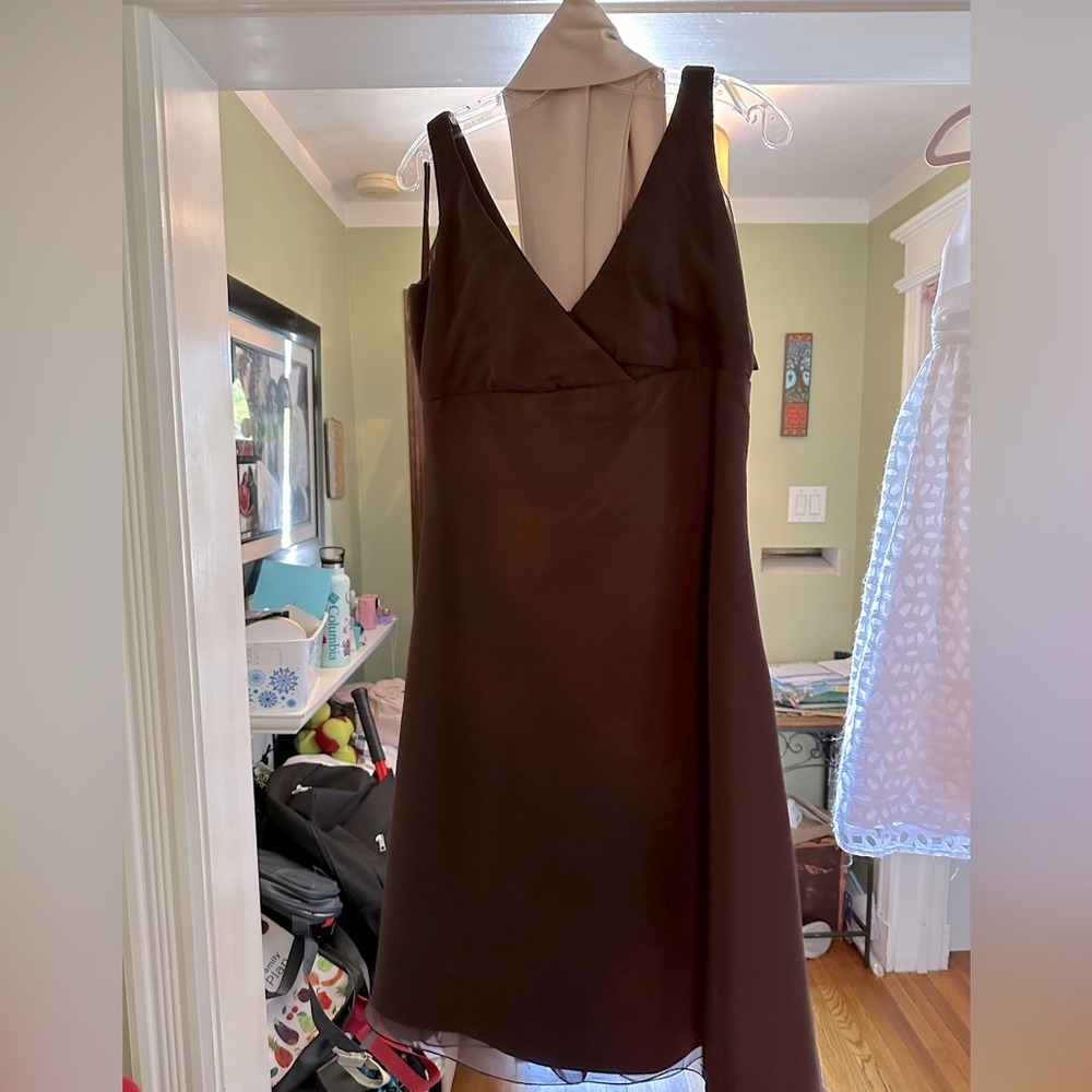 Chic Asymmetrical Brown Dress